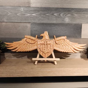 Navy Strategic Sealift Officer Insignia – 3D Carved SSOW Wings – Wooden Warfare Badge – Navy Gifts – Retirement – CNC Carved